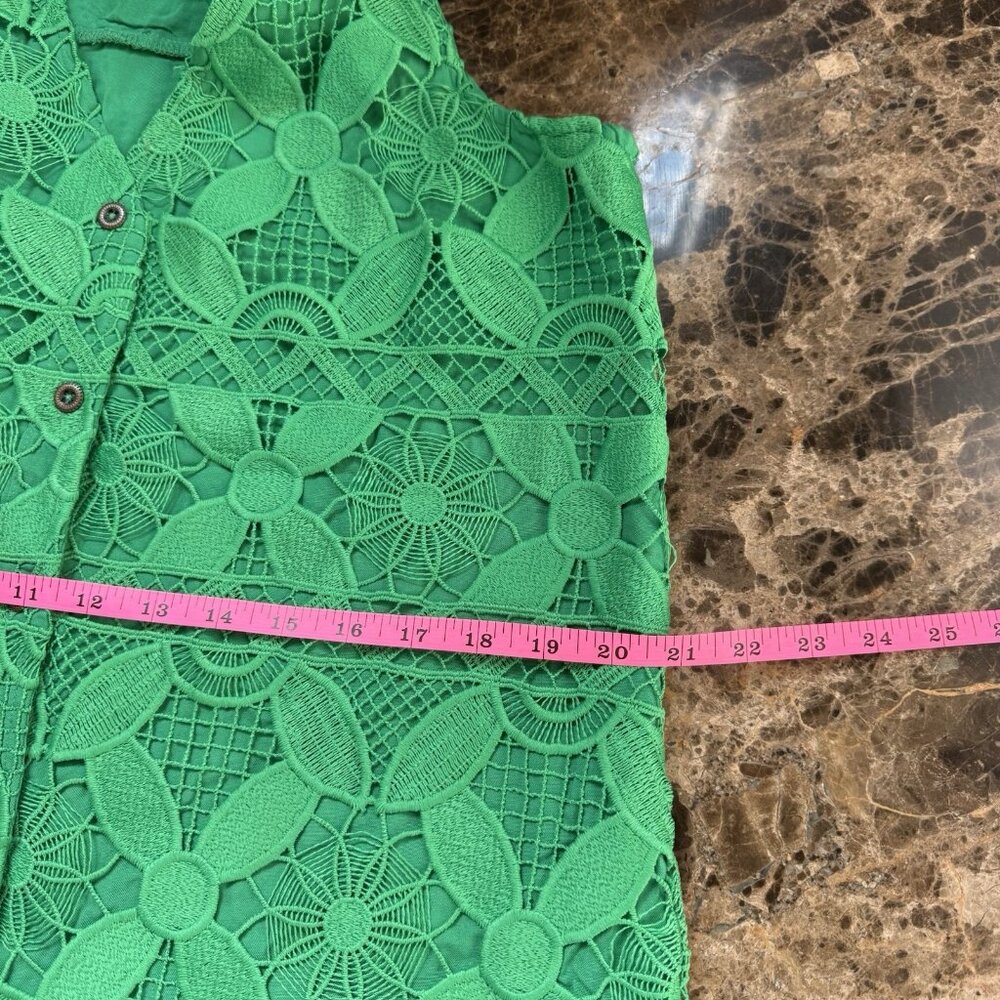ANTHROPOLOGY Green Floral Lace mini Women’s Dress NWT MSRP $170 Size M Petite - Picture 8 of 14